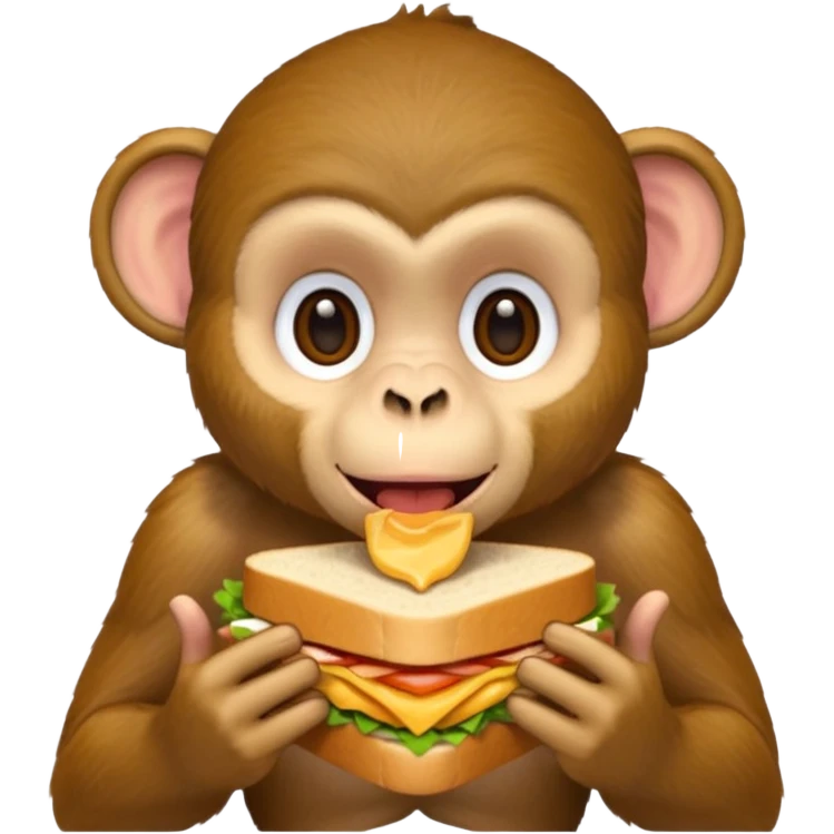 monkey eating a sandwich emoji