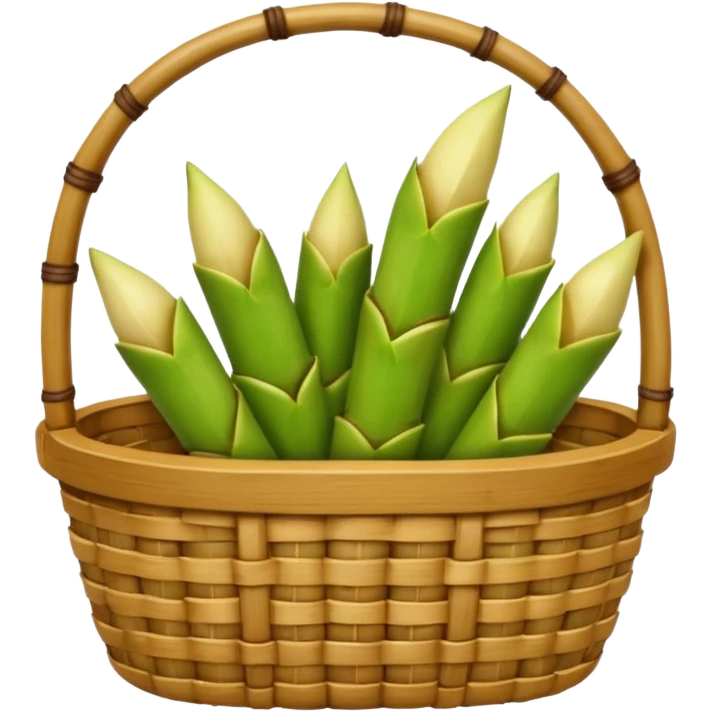 bamboo basket, bamboo shoots emoji
