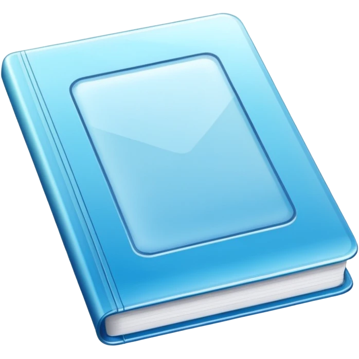 a diary, shiny glass style, translucent effect emoji