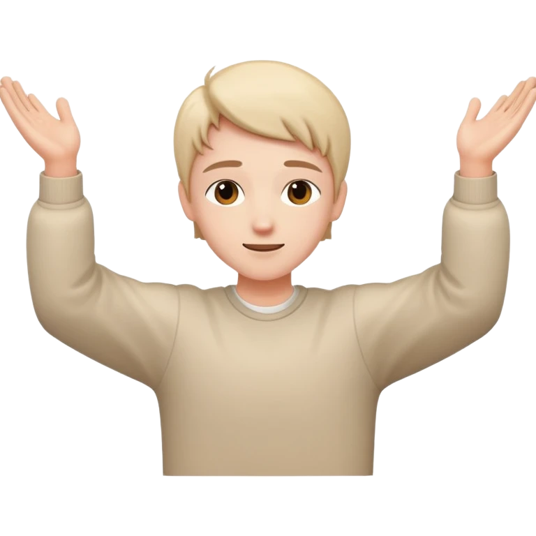 Person with open arms in a trusting pose emoji