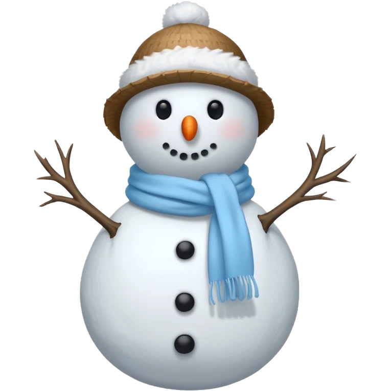 snowman with light blue scarf emoji