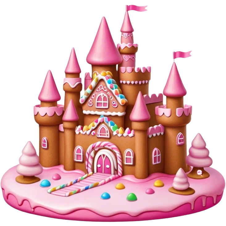 candy land pink melted castle emoji