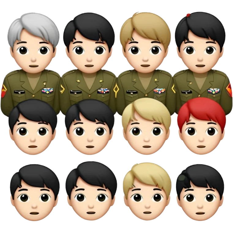 Puedes crear unos emoticonos de la banda de kpop BTS de su logo y el de Army emoji