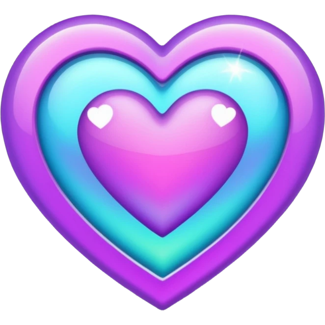 glitter purple and cian heart emoji