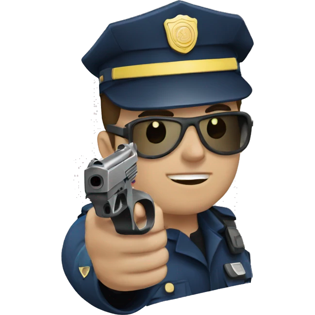 police officer pistol drawn emoji
