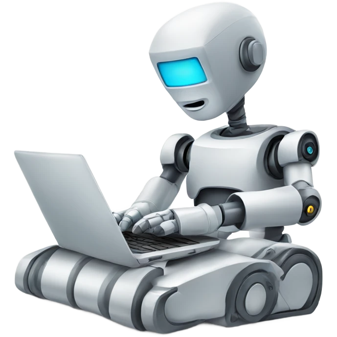 laptop and cute robot emoji
