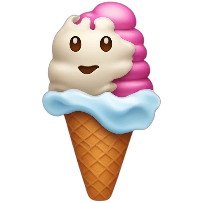 Rockface emoji with ice cream on it emoji