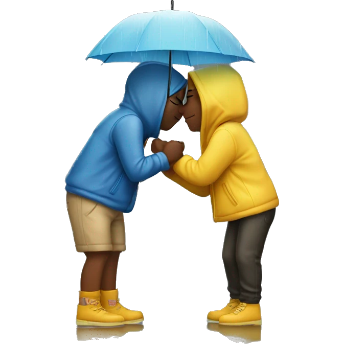 me and my bestfriend kissing in the rain  emoji