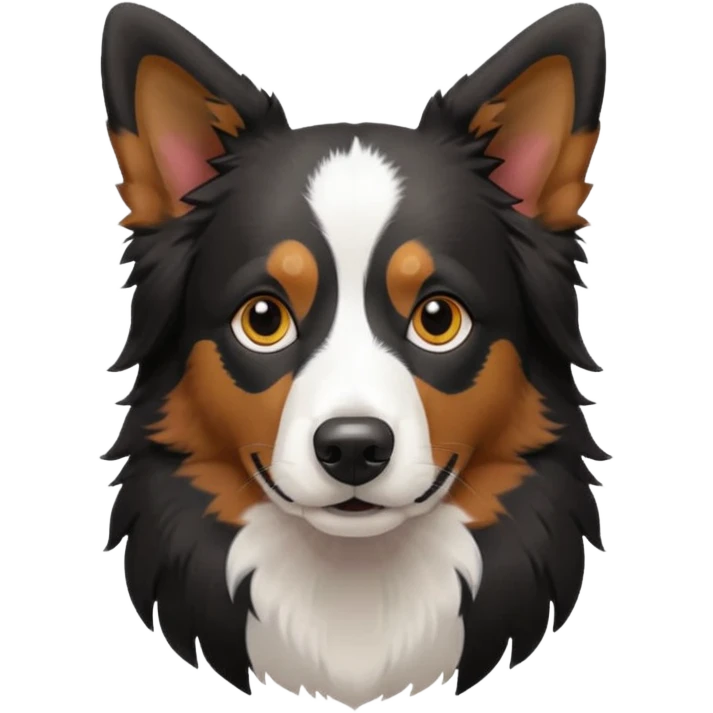 Colorful Border collie Dog, Border collie Portrait, Dog Sticker Clip art emoji