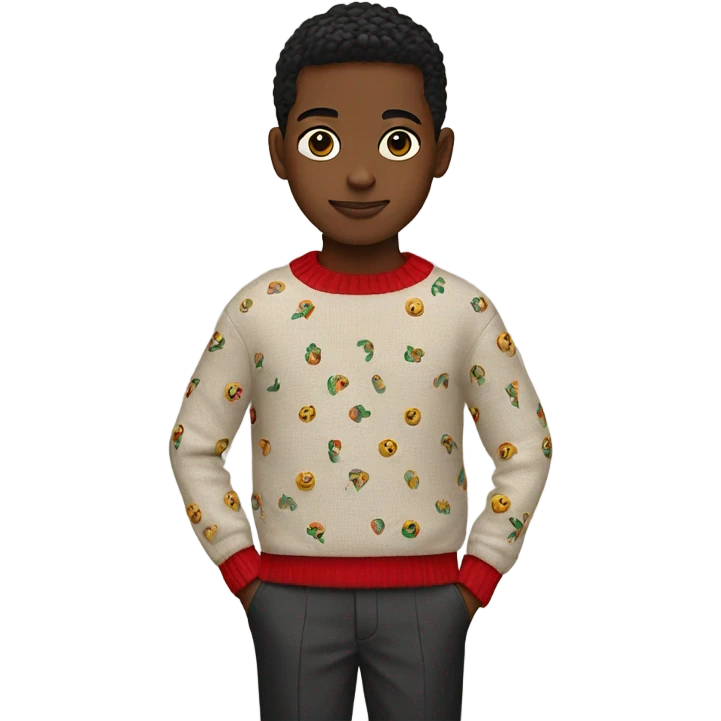 boy wearing a gucci sweater emoji