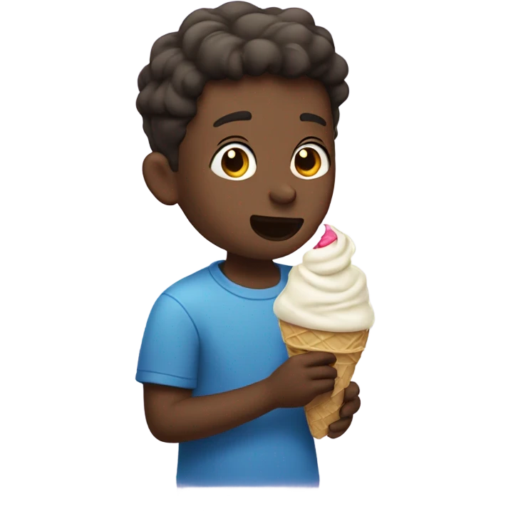 Boy eating ice cream  emoji