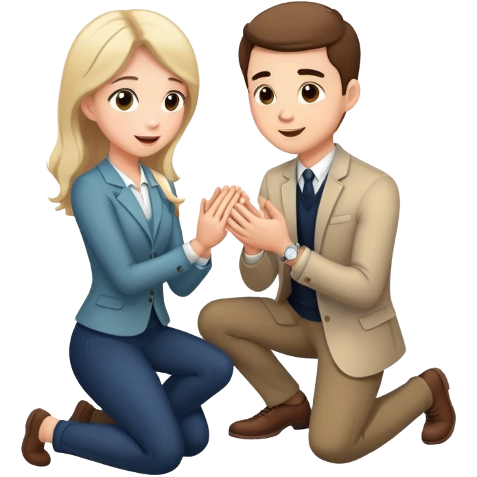 man on one knee with a ring emoji