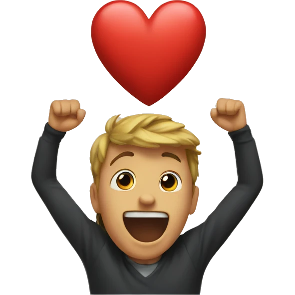 A heart jumping emoji
