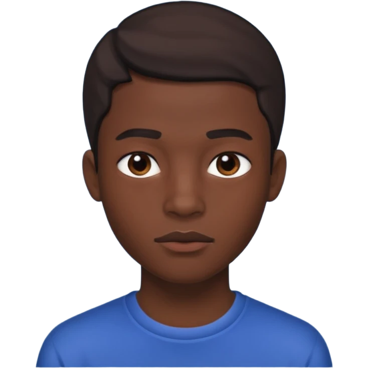 Une homme de 17 ans il a la peau noir foncé , des lèvres pulpeuses et un regard nonchalant emoji