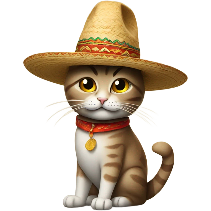 Cat wearing sombrero smoking  emoji