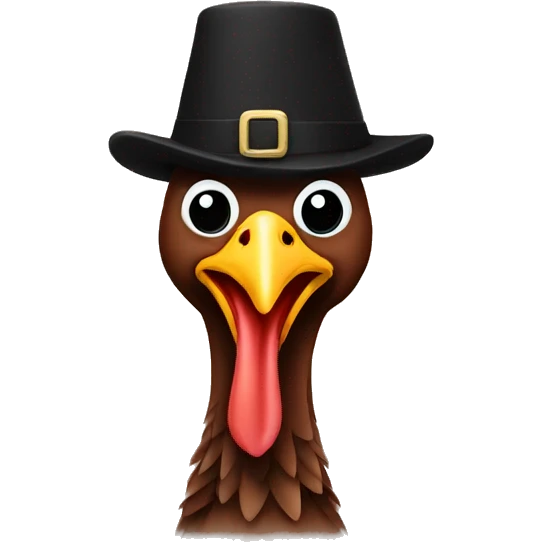 Turkey black wearing a turkey hat emoji