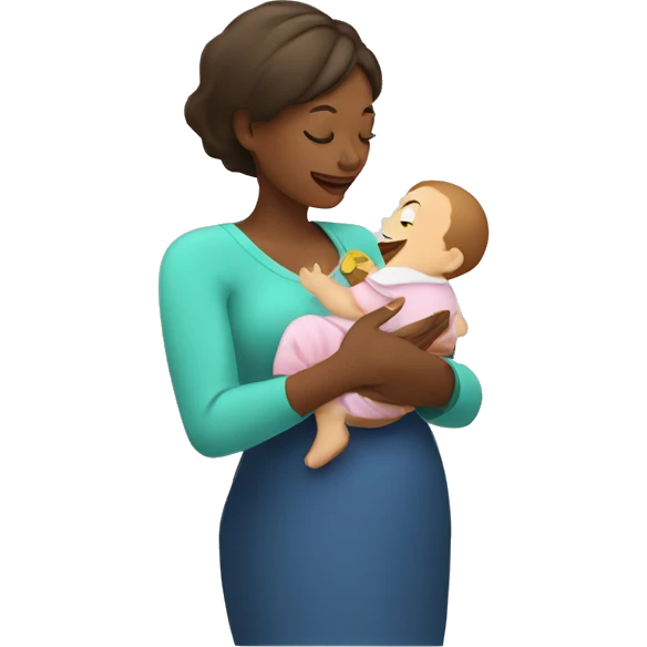Mom feeding baby emoji