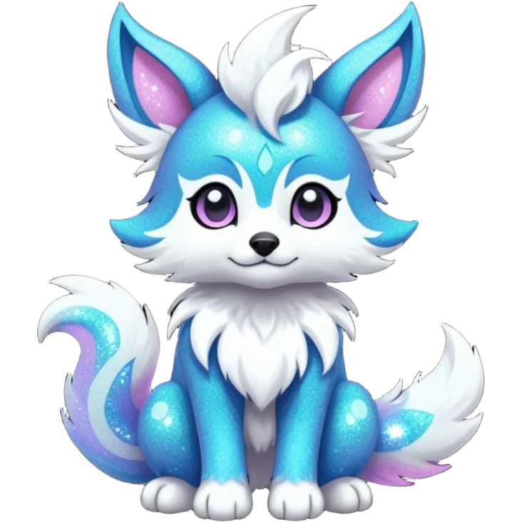 Cool cute Kawaii edgy fantasy animal sparkle fursona Fionbri creature by griffsnuff & LiLaiRa & Falvie full body emoji