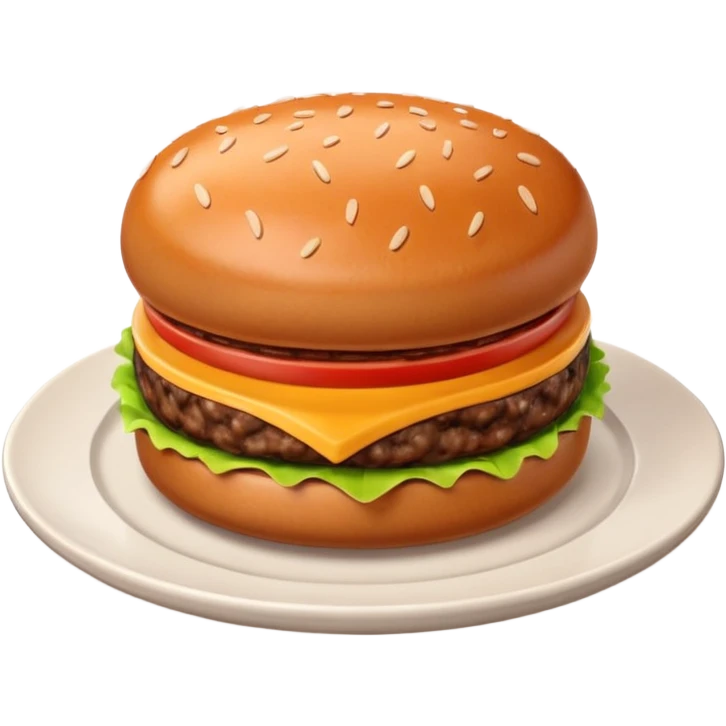 A 3D cartoon portion of minced meat shaped like a burger patty on a plate, soft lighting, Memoji-style. emoji