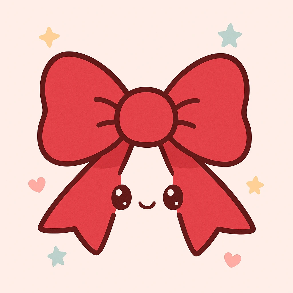 red gothic bow emoji