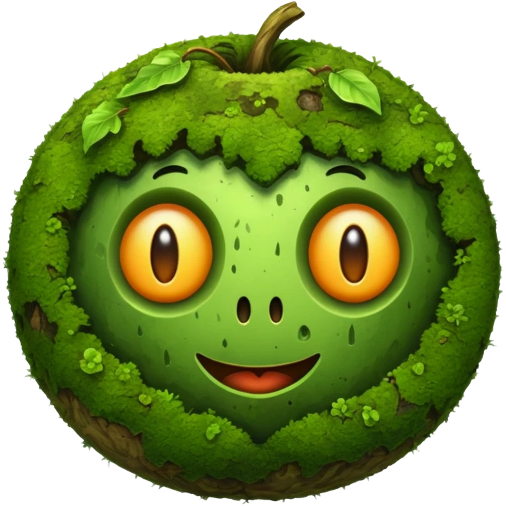 forgotten fruit, overgrown, mossy emoji