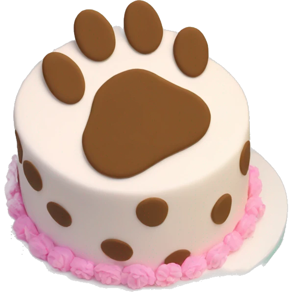 Paw print birthday cake emoji