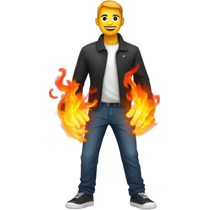 Guy whose pants are on fire  emoji