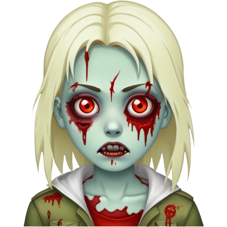 realistic portrait of girl zombie  emoji