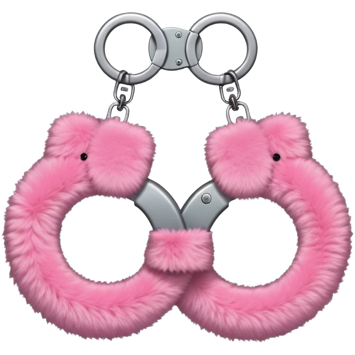 Fluffy pink handcuffs emoji