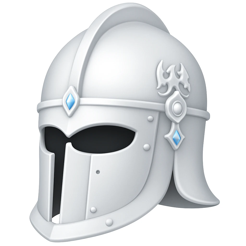 Make the helmet a much lighter silver and remove any gold parts. The original style is emoji style, but since emoji style does not support editing, please keep the look consistent with emoji style while making these changes. emoji