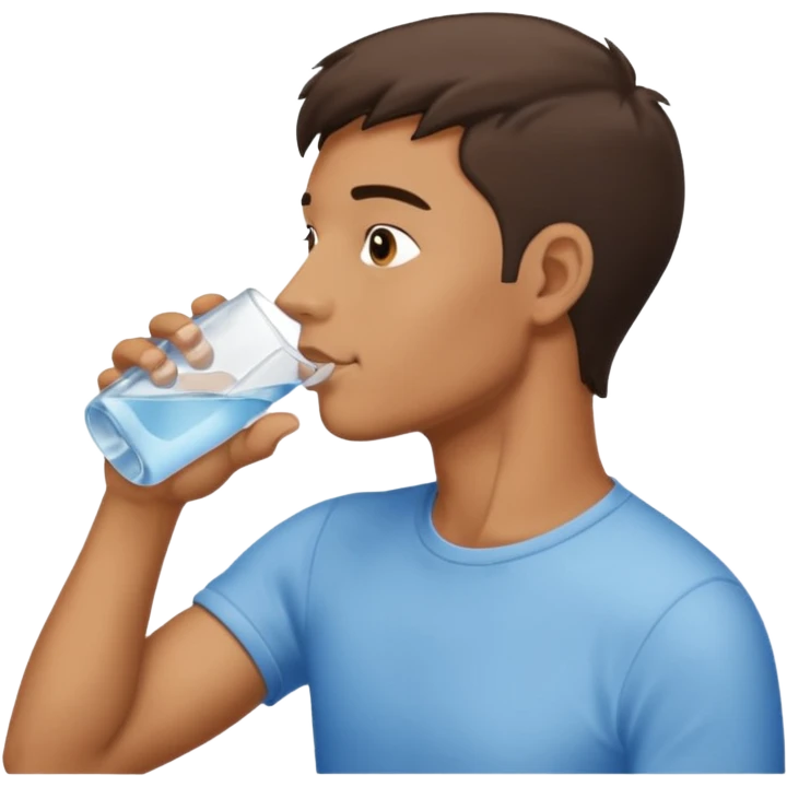 man in profile drinking water emoji