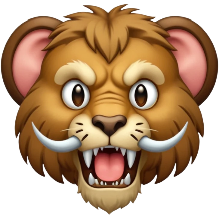 mammoth and saber tooth cat face emoji
