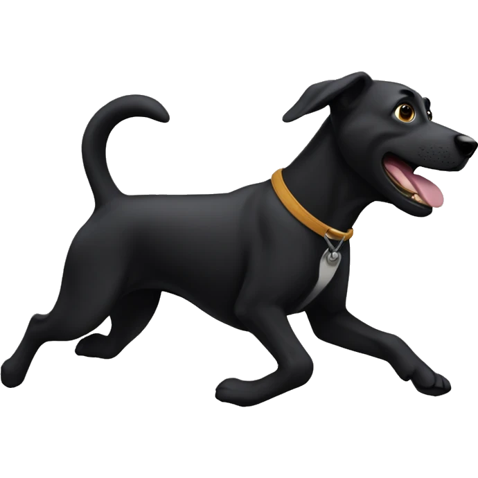 perro faraon negro corriendo a una lieb emoji