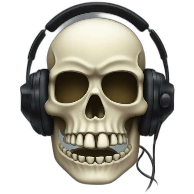 Military Skeleton mask with a long black mask underneath it and headset with a microphone emoji