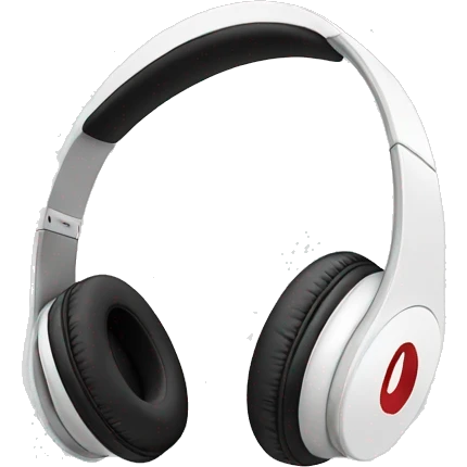 White colored beats headphones emoji