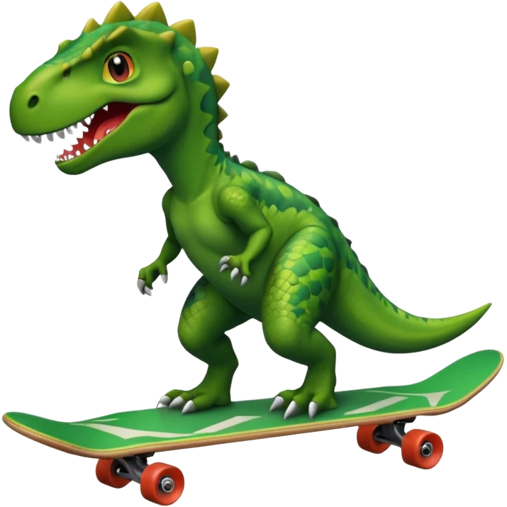 Dinosaur on a skateboard emoji