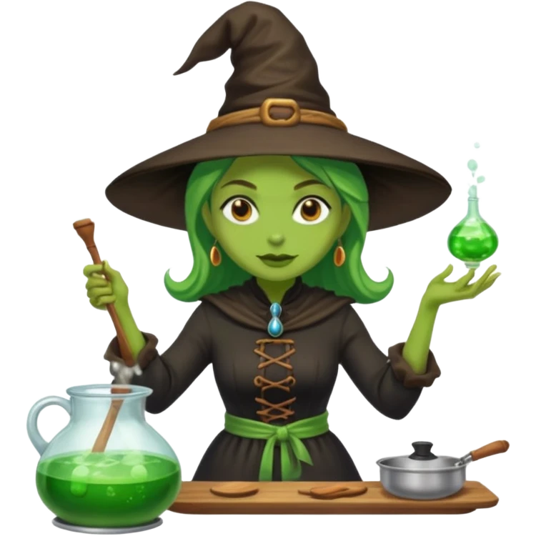 green witch cooking potion emoji