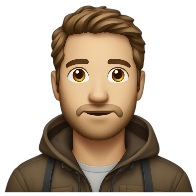 Cold and shivering brown-haired photographer with face stubble  emoji