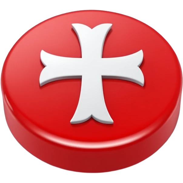 Red circular cross icon, white X symbol in center, glossy 3D button style, smooth surface, soft shadow, minimal design, centered composition, high resolution emoji