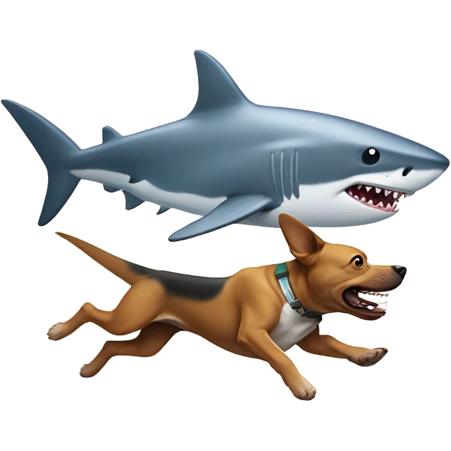 Shark running after dog  emoji