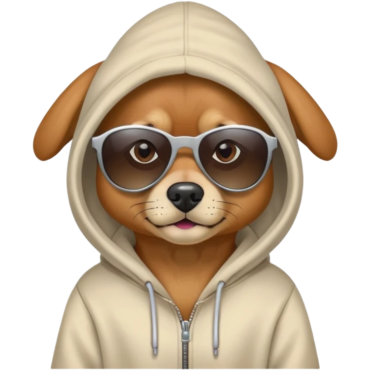 dog wearing a hoodie with sunglasses  emoji