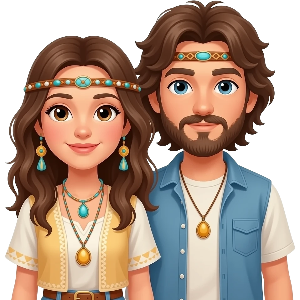 hippie couple emoji