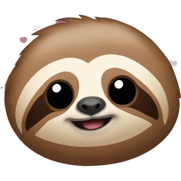 Sloth with hearts emoji