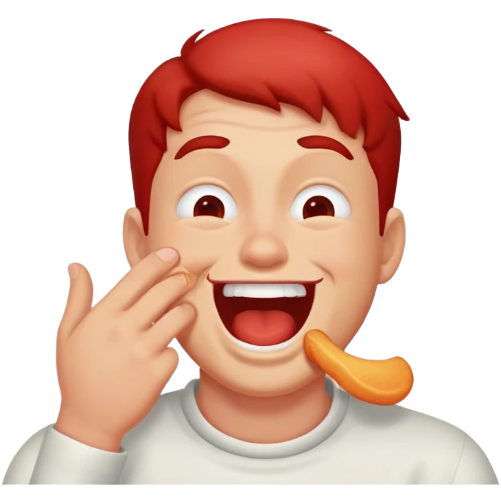 Guy chocking himself laughing emoji