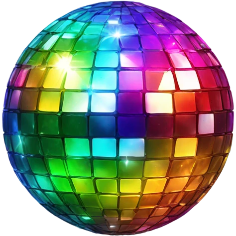 Rainbow disco ball emoji