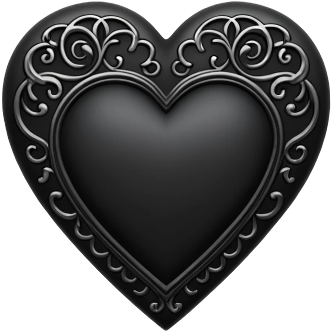 black heart with gothic patterns emoji