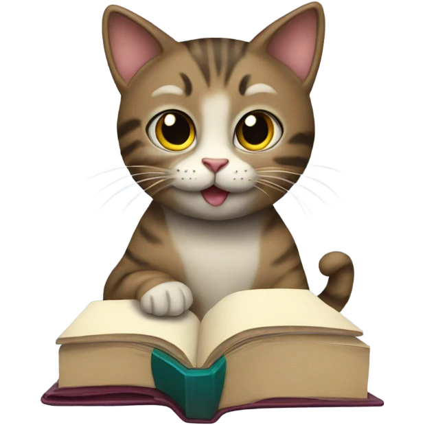 Cat with a book  emoji