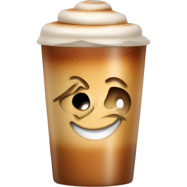 Cinnamon and cappuccino bun in a disposable glass emoji