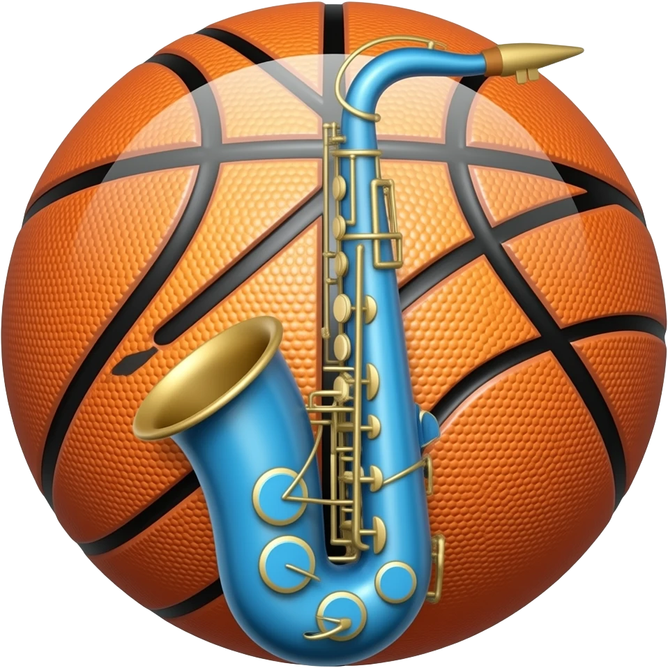 Blue Basketball Shaped Saxophone 🎷 💙 🏀 emoji