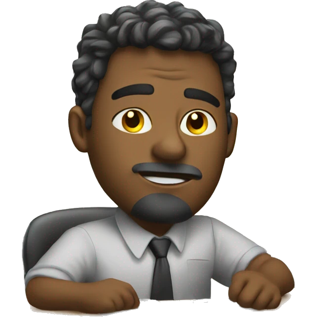 Working in front of messy desk emoji